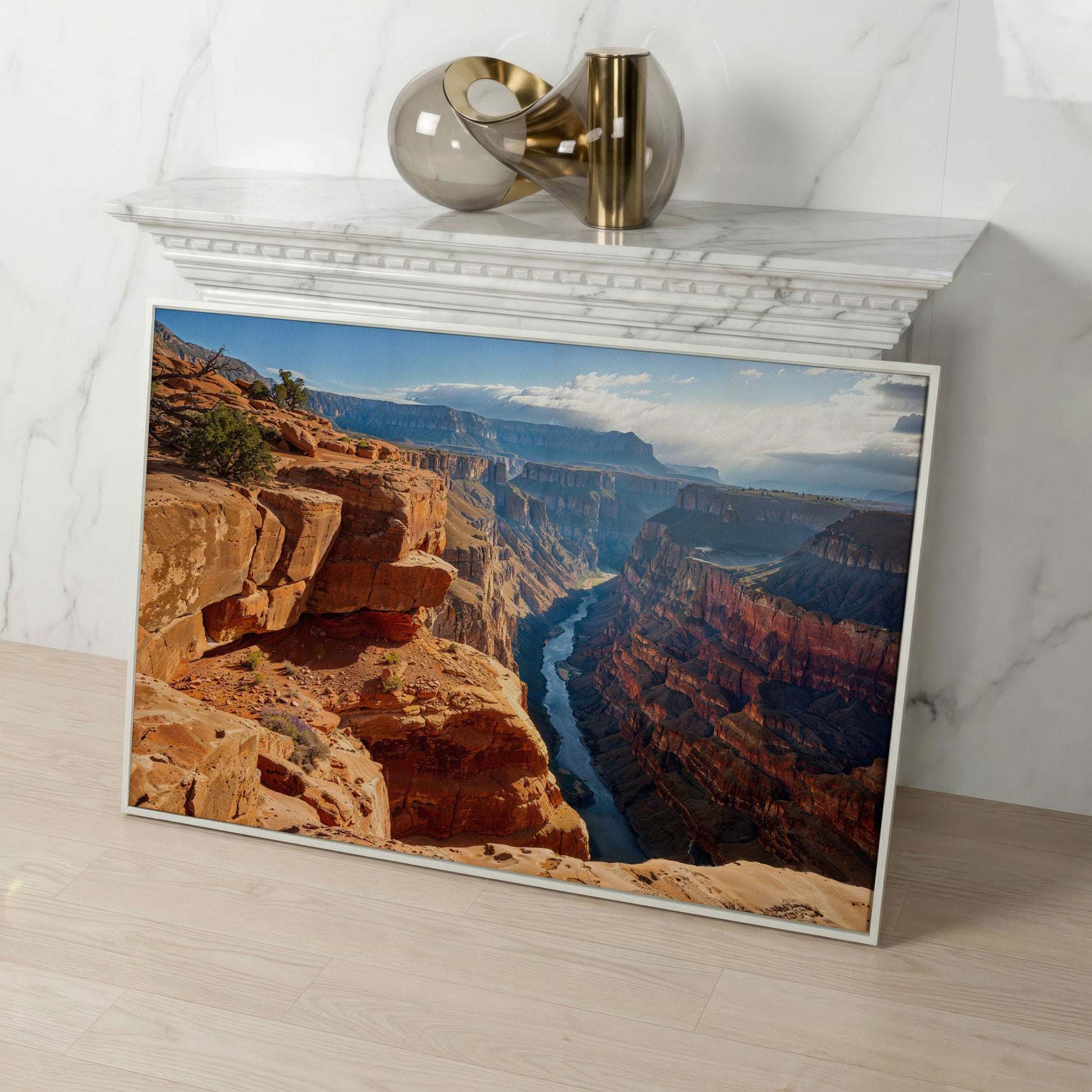Toroweap Point Sunrise Canvas Print in white floating frame