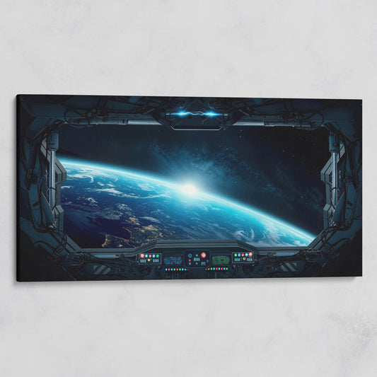 Earth from Space Station Canvas on gallery wrap