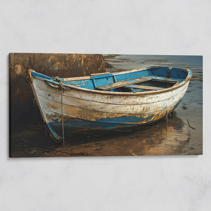 Whimsical Old Boat Canvas Wall Art on gallery wrap