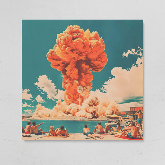 Explosive Mushroom Surrealist Canvas Print on gallery wrap