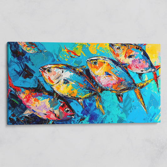 Colorful Fish Canvas Wall Art on gallery wrap
