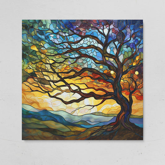 Mosaic Tree of Life Canvas Print on gallery wrap