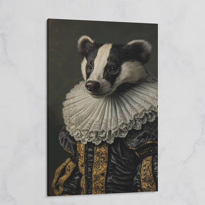 Aristocrat Badger Portrait Canvas on gallery wrap