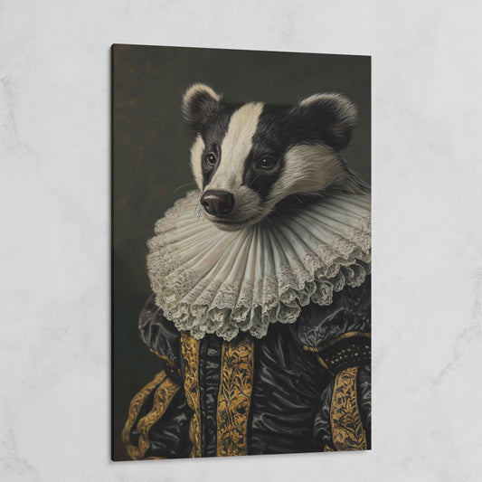 Aristocrat Badger Portrait Canvas on gallery wrap