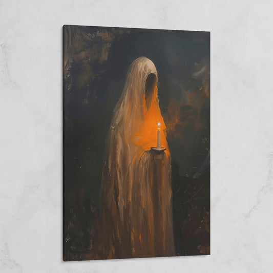 Abstract Ghostly Candle Canvas Print on gallery wrap