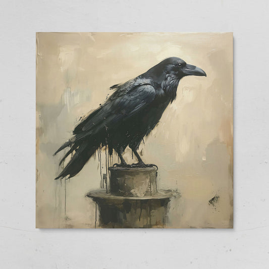Enchanted Raven Black Bird Canvas on gallery wrap