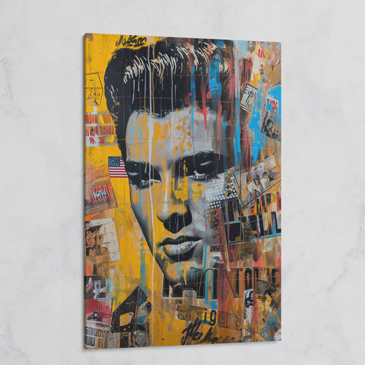 Elvis Presley Abstract Portrait Canvas on gallery wrap