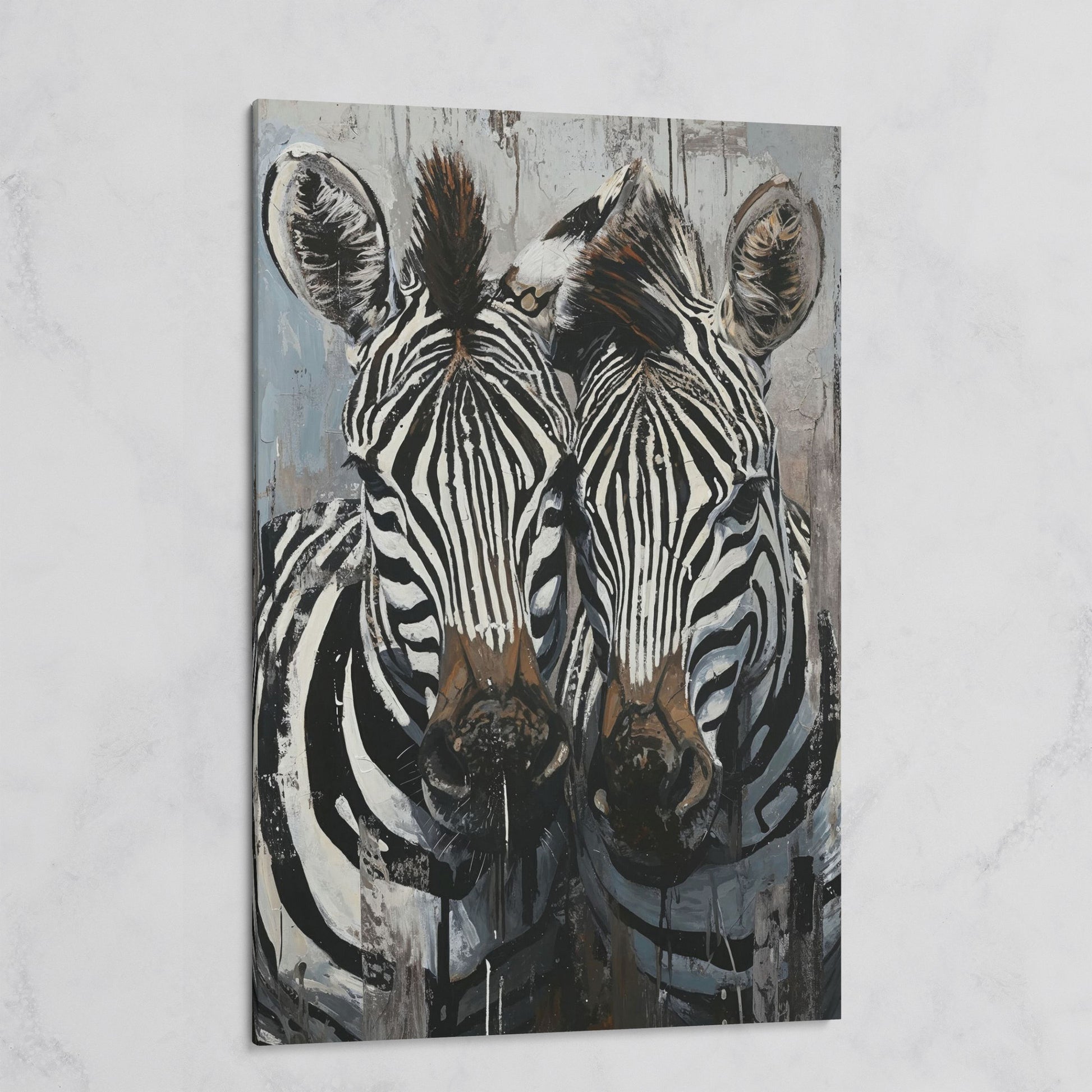 Abstract Pair of Zebras Canvas Print on gallery wrap