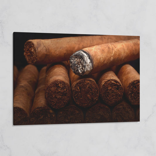 Close-Up Cigar Rolling Canvas Print on gallery wrap