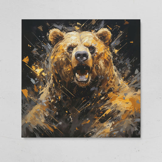 Dangerous Grizzly Bear Canvas on gallery wrap