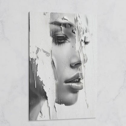 Abstract Woman Portrait in Monochrome Canvas on gallery wrap
