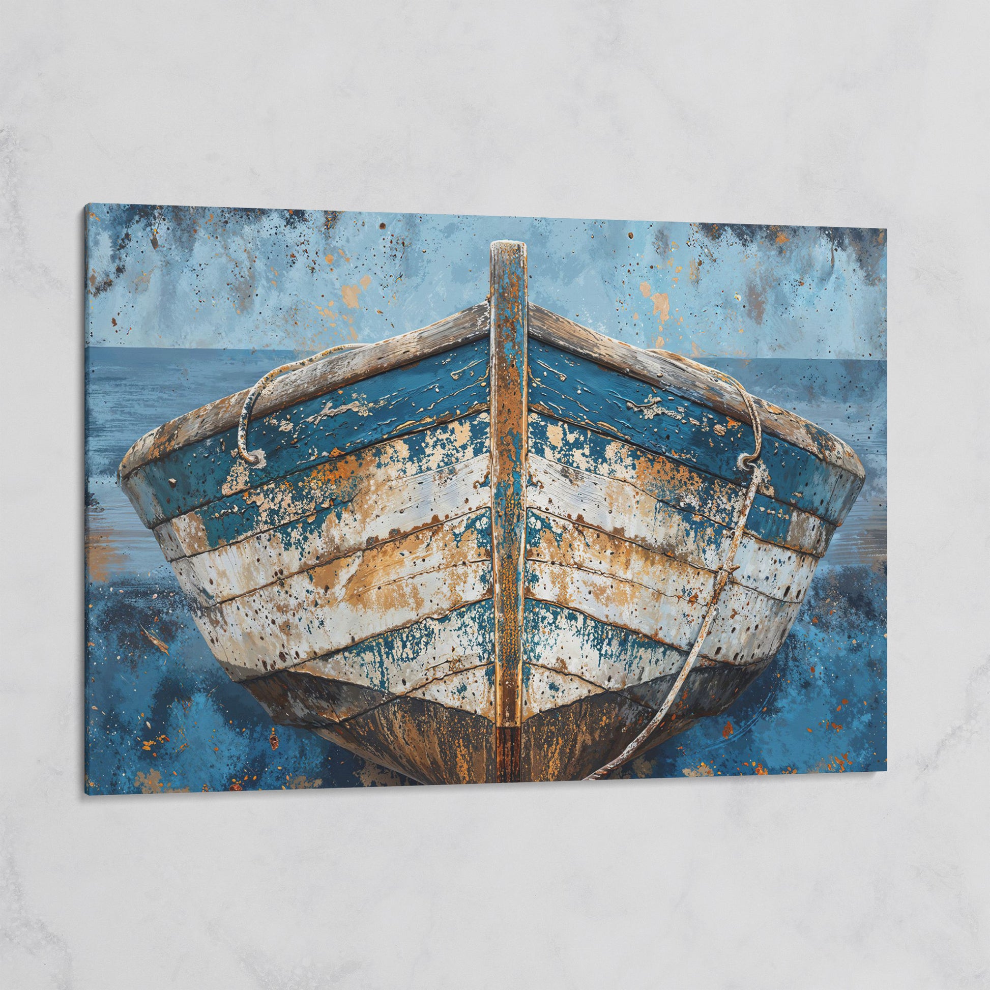 Vintage Wooden Boat Canvas on gallery wrap