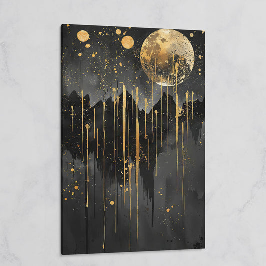Moonlit Splendor Night Sky Canvas Print on gallery wrap