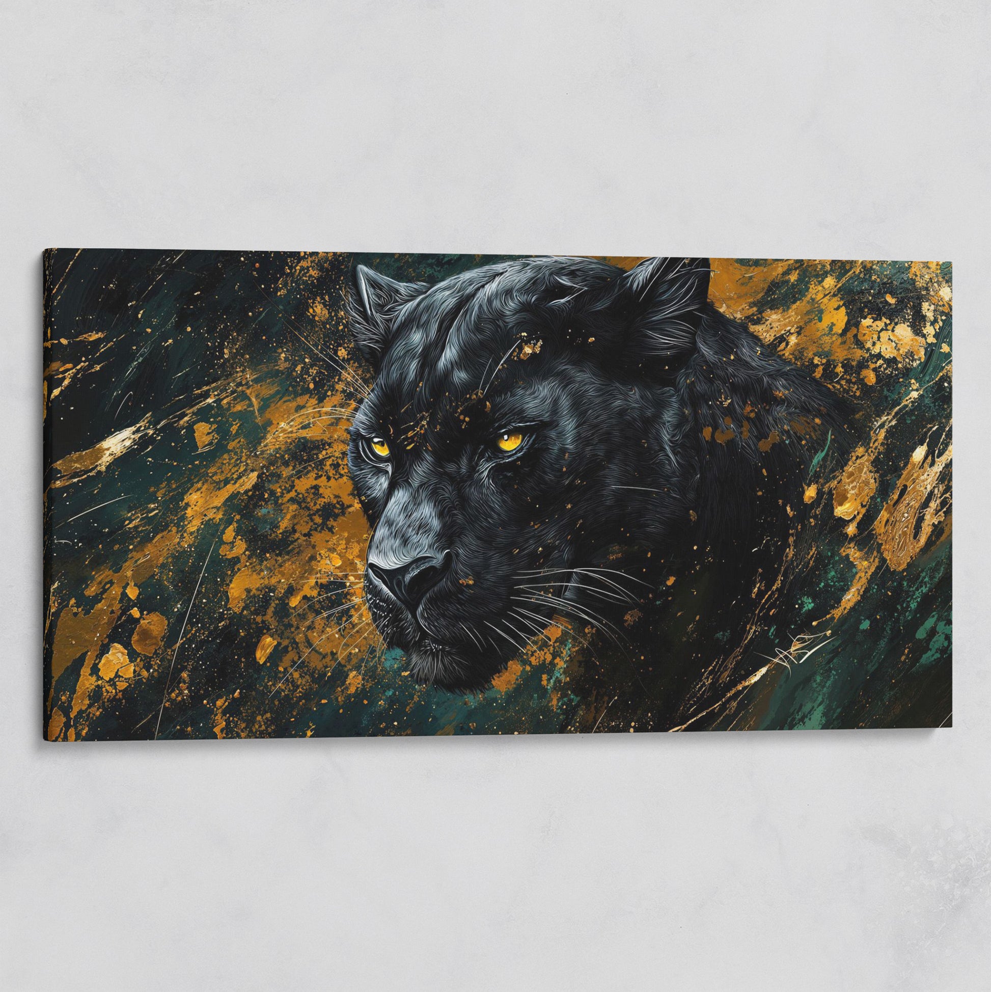 Black Panther Wildlife Canvas on gallery wrap