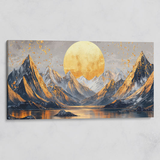 Sun and Mountain Peaks Canvas on gallery wrap