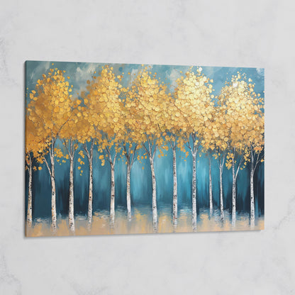 Serene Birch Forest Landscape Canvas on gallery wrap