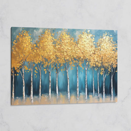 Serene Birch Forest Landscape Canvas on gallery wrap