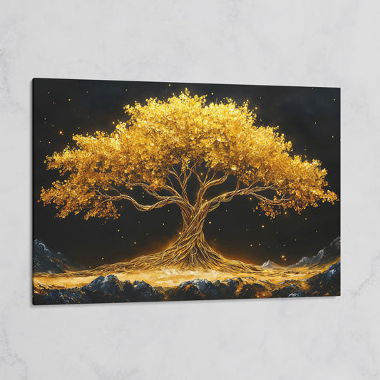 Golden Tree of Life Canvas Print on gallery wrap
