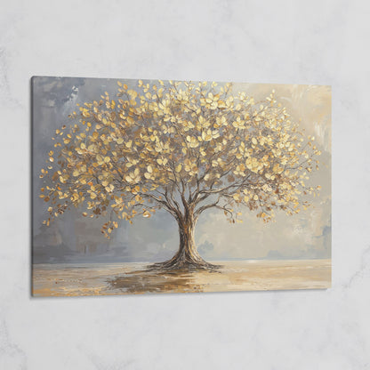 Golden Leaf Tree Canvas Print on gallery wrap