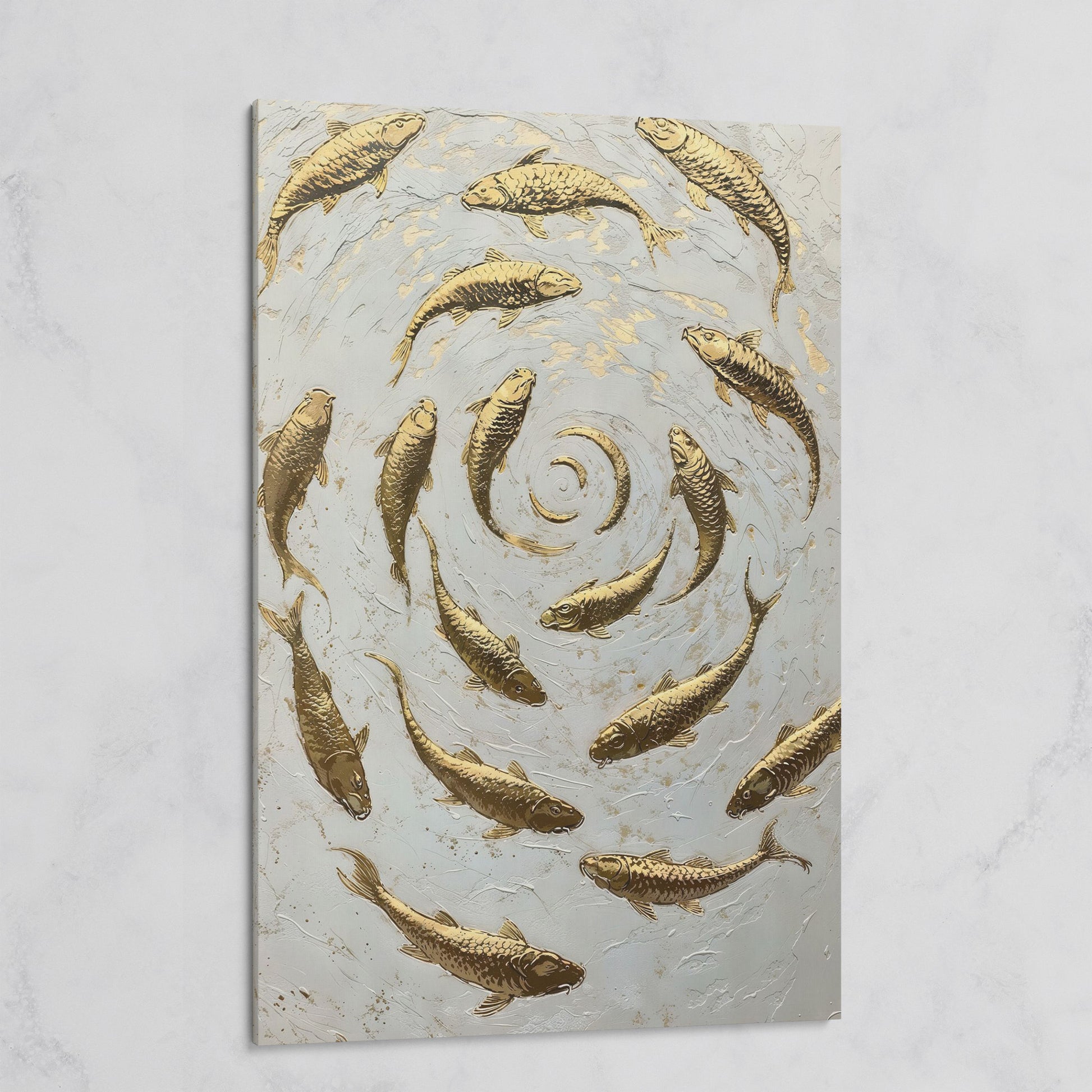 Swirl of Koi Fish Canvas Print on gallery wrap