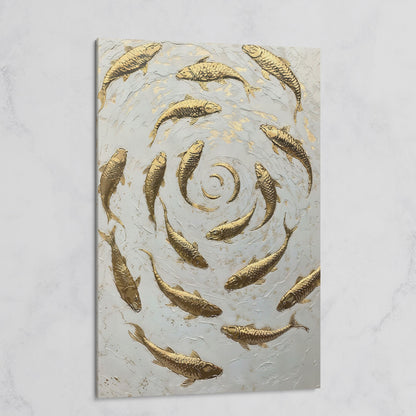 Swirl of Koi Fish Canvas Print on gallery wrap