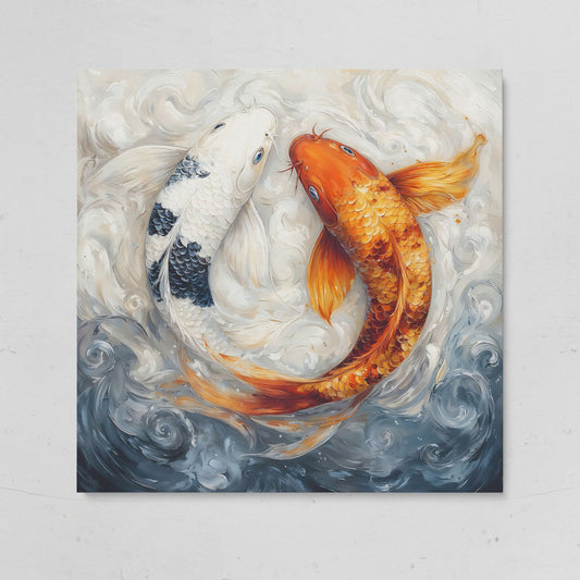 Colorful Koi Fish Abstract Canvas on gallery wrap