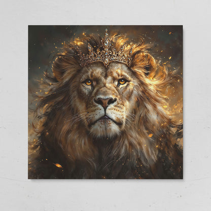 Lion with Crown Canvas Print on gallery wrap
