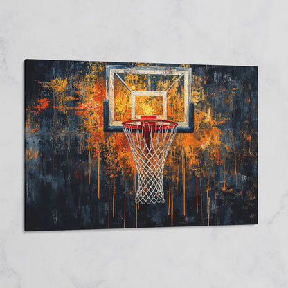 Basketball Abstract Canvas for Teen Rooms on gallery wrap