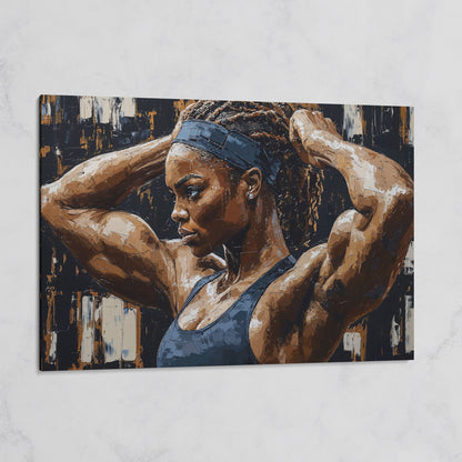 Strong Black Woman Fitness Canvas Print on gallery wrap