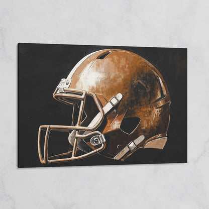 Vintage Football Helmet Canvas Print on gallery wrap