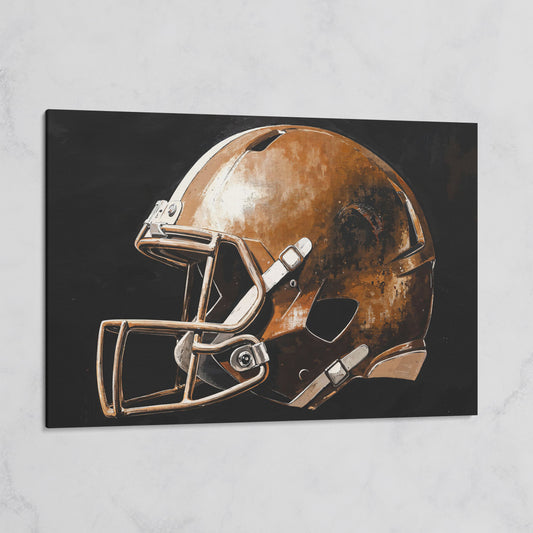 Vintage Football Helmet Canvas Print on gallery wrap