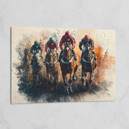 Jockeys Horse Race Canvas Print on gallery wrap