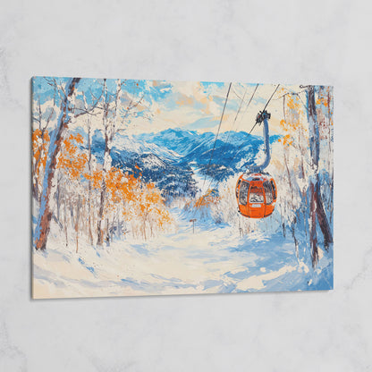 Ski Lift in Winter Light Canvas Print on gallery wrap