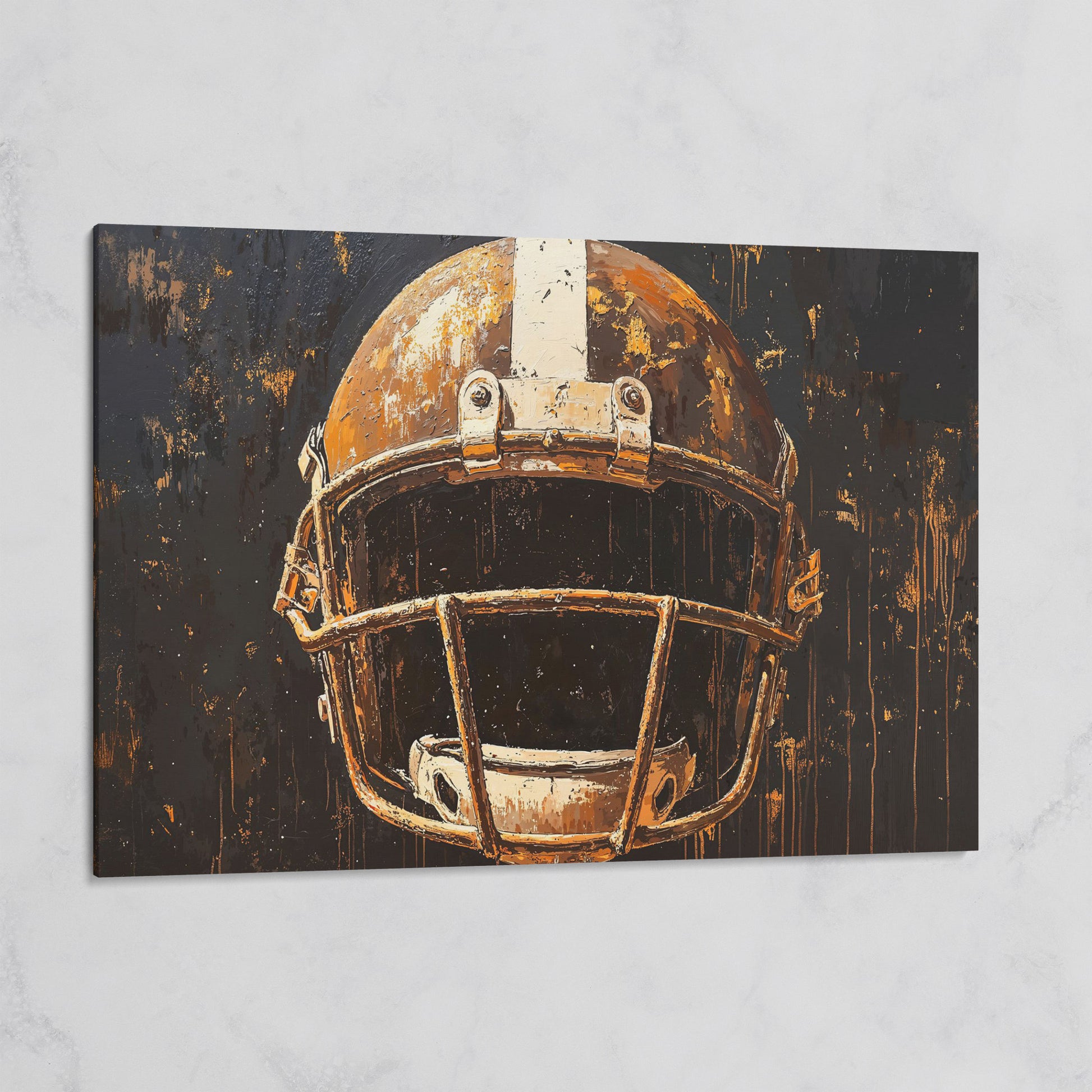 Bold American Football Helmet Canvas Print on gallery wrap
