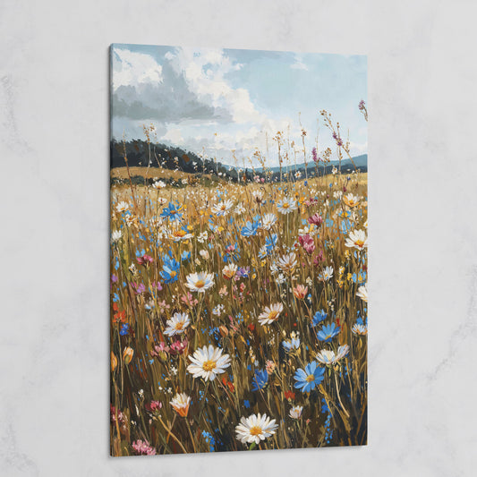 Summer Meadow with Wildflowers Canvas on gallery wrap