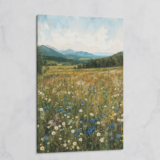 Mountain Wildflower Meadow Canvas on gallery wrap