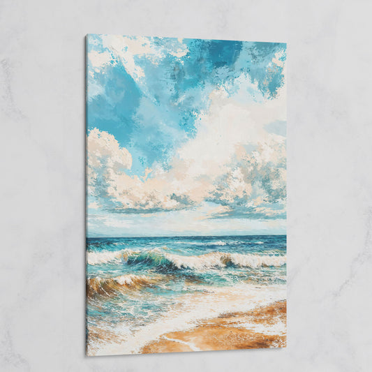 Tranquil Beach Scene Canvas Print on gallery wrap