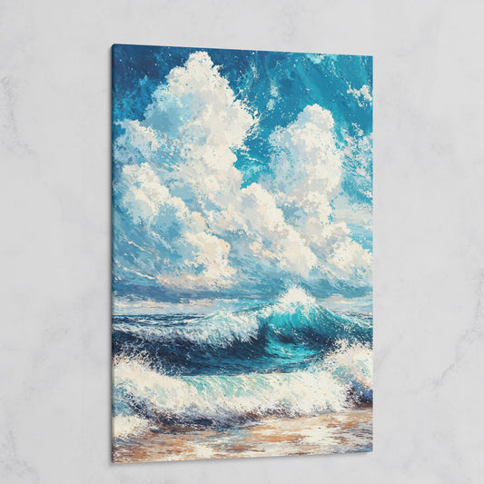 Wave and Cloudbank Seascape Canvas on gallery wrap