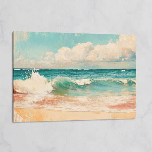 Ocean Wave & Sand Canvas Print on gallery wrap