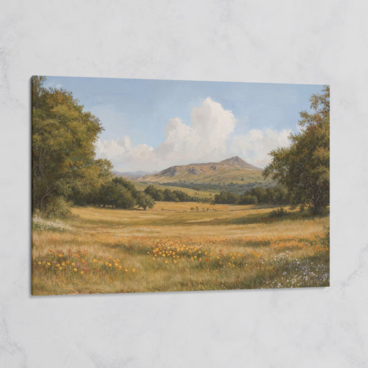 Mountain Meadow Landscape Canvas Print on gallery wrap