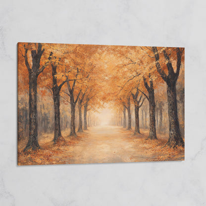 Autumn Forest Pathway Canvas Print on gallery wrap