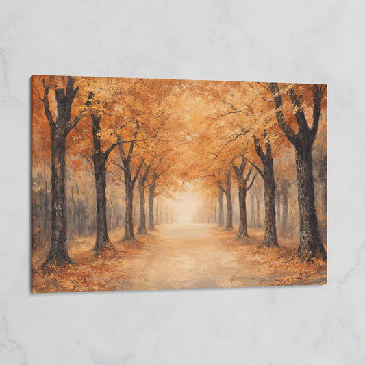 Autumn Forest Pathway Canvas Print on gallery wrap