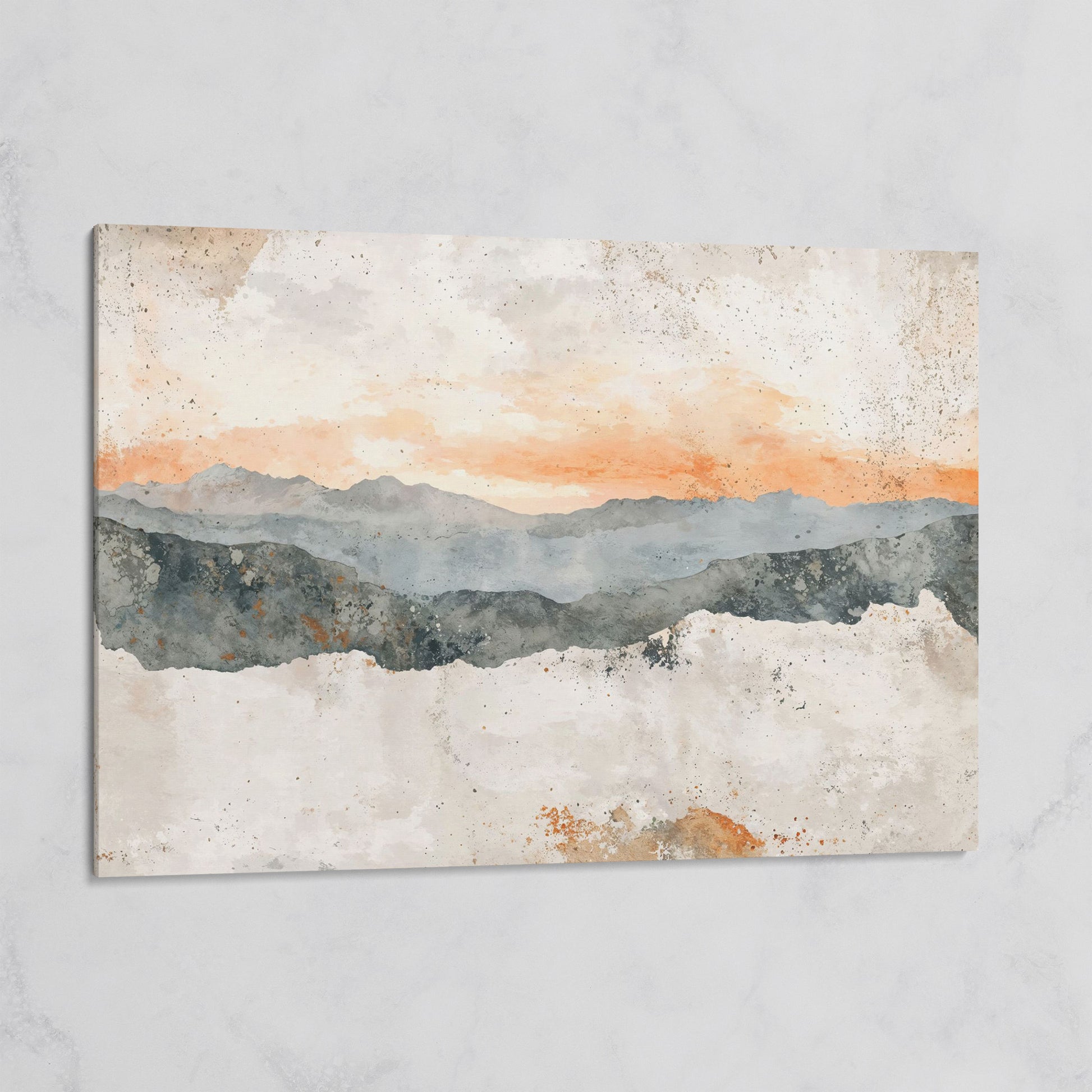 Hazy Watercolor Mountains Canvas on gallery wrap