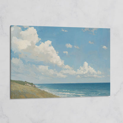 Serene Coastal Cliff Seascape Canvas on gallery wrap