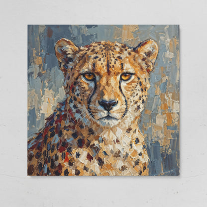 Cheetah Portrait Canvas Art, Close-Up Wildlife Study on gallery wrap