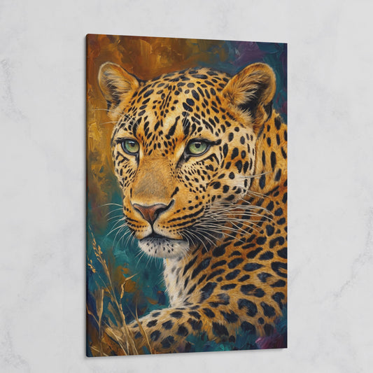 Leopard Close-Up Portrait Canvas Wall Art on gallery wrap