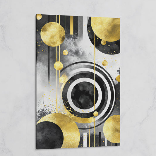 Abstract Geometric Circles and Lines Canvas Wall Art on gallery wrap