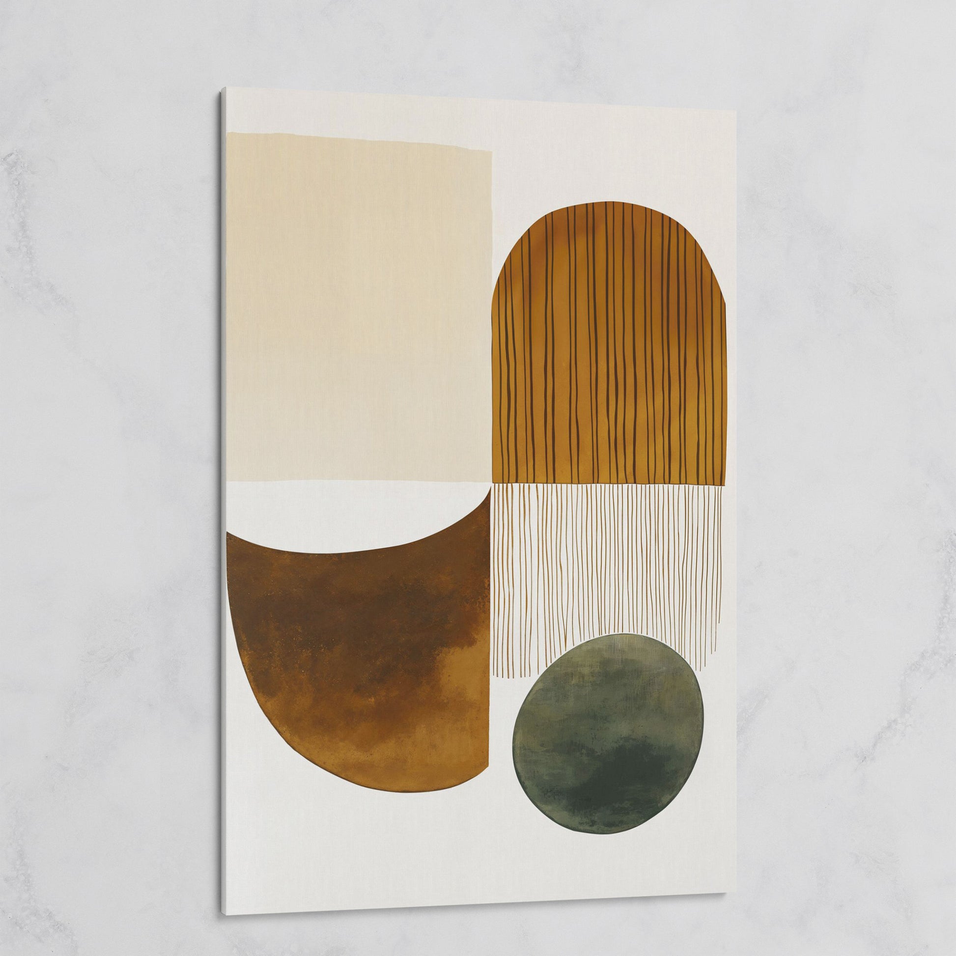 Abstract Geometric Shapes Canvas Wall Art, Portrait Print on gallery wrap