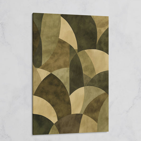 Abstract Circles Canvas Art, Overlapping Geometric Shapes in Portrait on gallery wrap