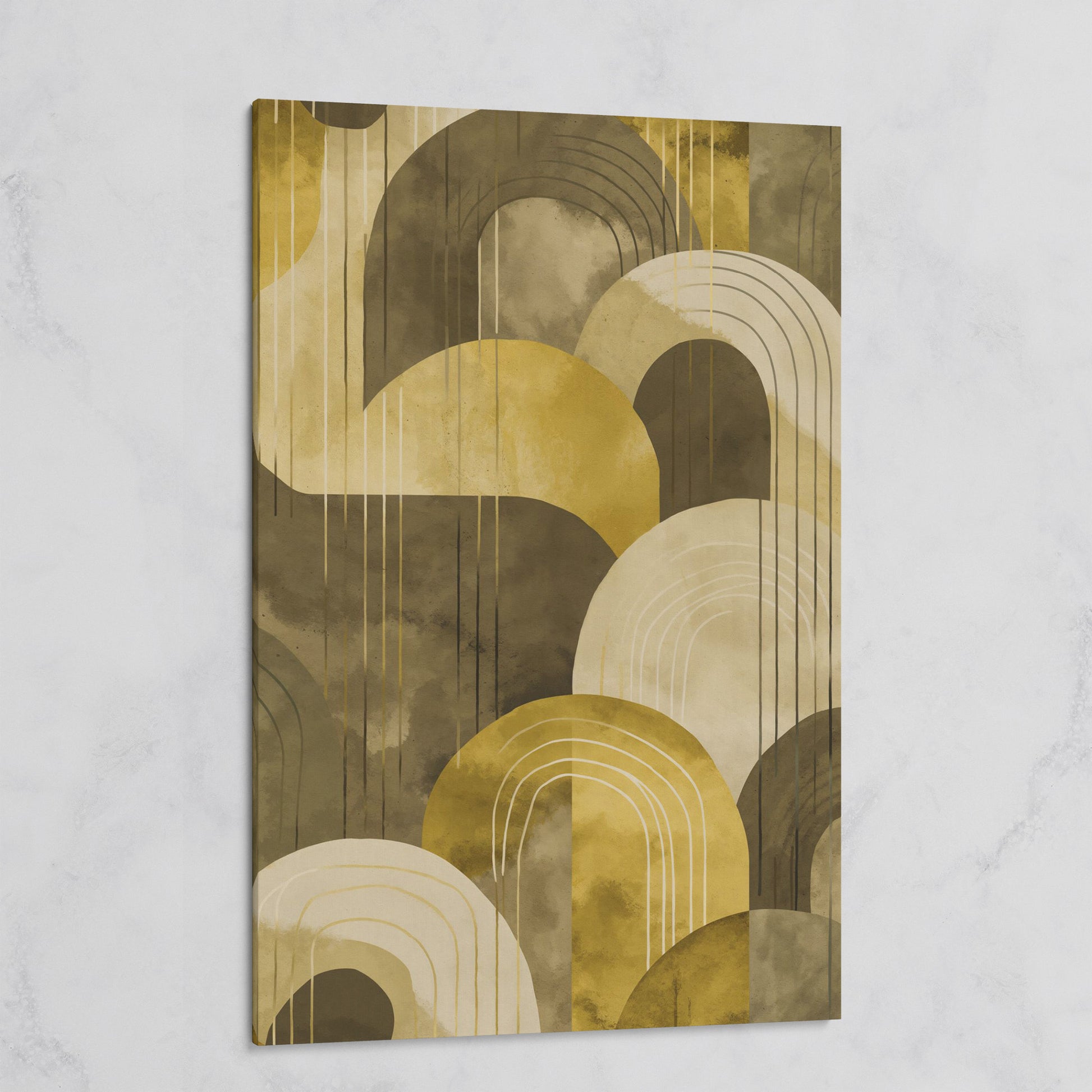 Abstract Arches and Geometric Lines Canvas Wall Art on gallery wrap